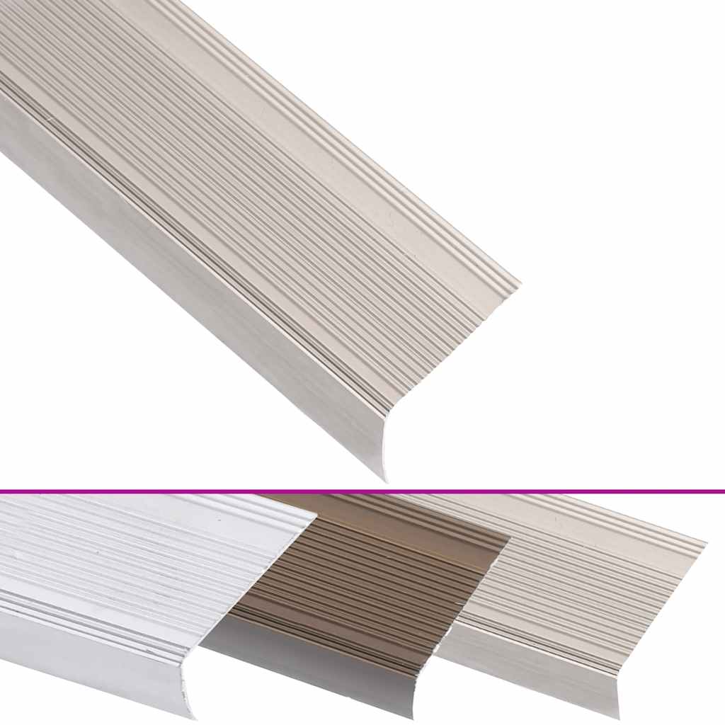 Rubnjaci za stepenice L-oblika 5 kom aluminijski 100 cm bež