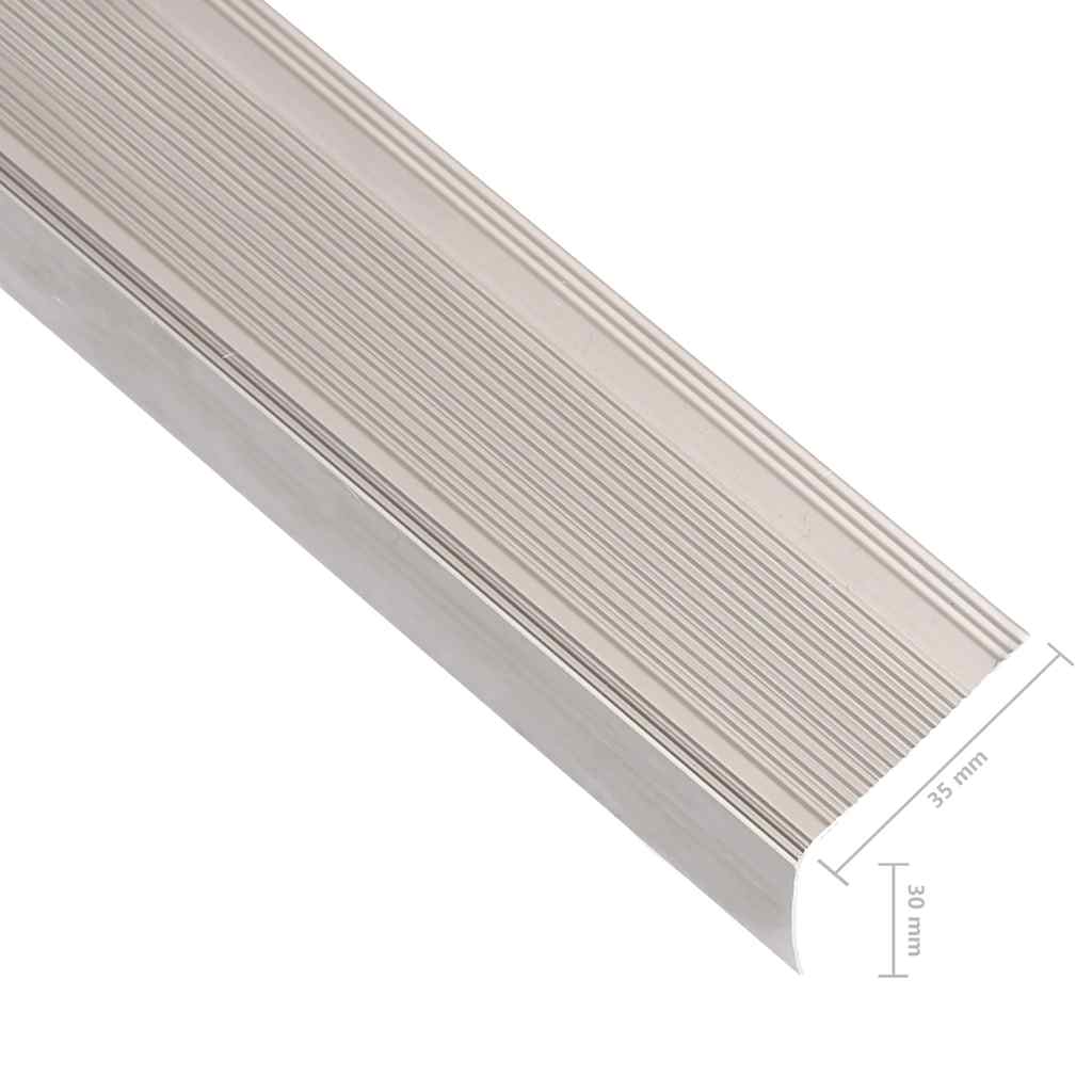 Rubnjaci za stepenice L-oblika 5 kom aluminijski 100 cm bež