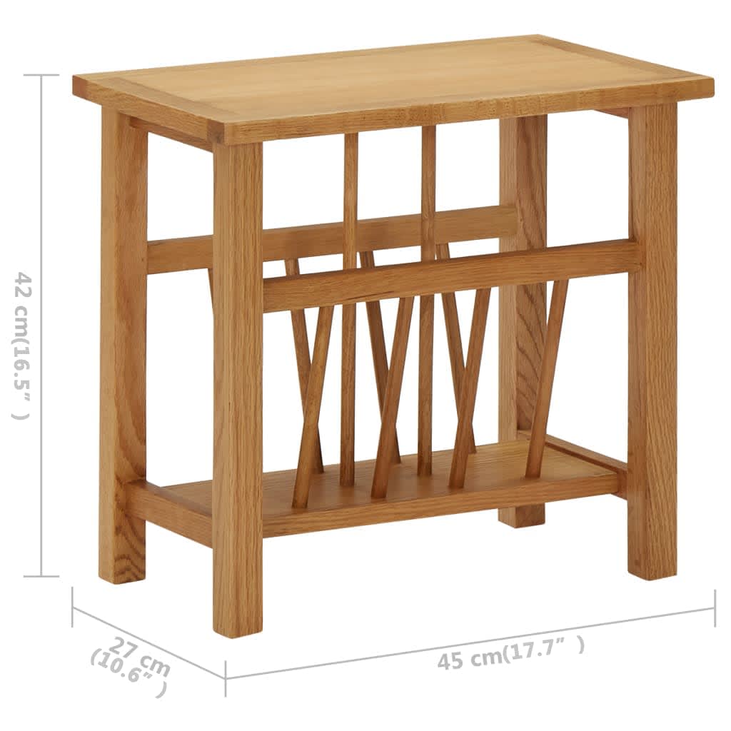 Stolić za časopise 45 x 27 x 42 cm od masivne hrastovine