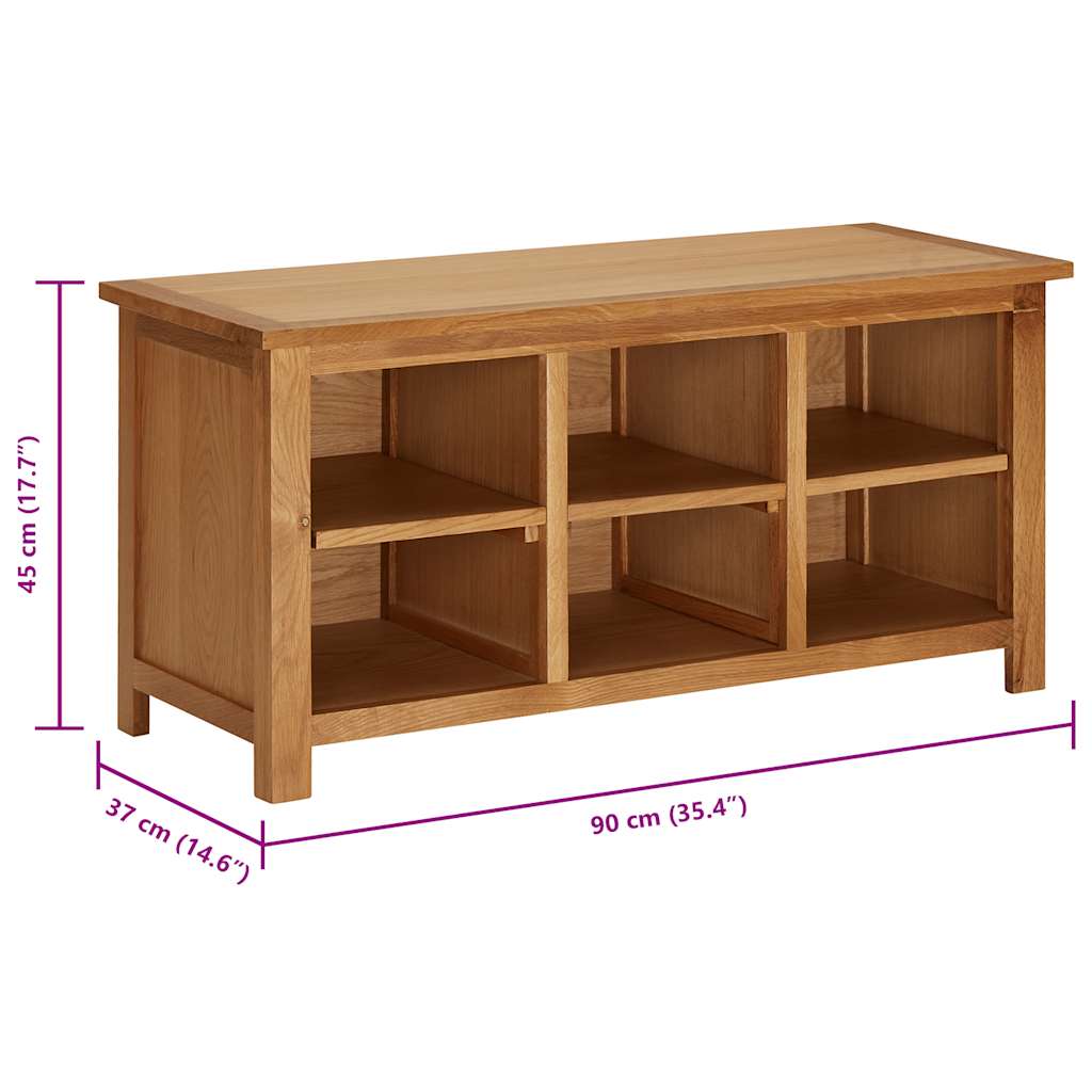 Stalak za cipele 90 x 37 x 45 cm od masivne hrastovine
