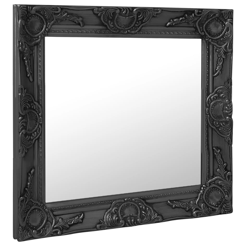 Zidno ogledalo u baroknom stilu 60 x 60 cm crno
