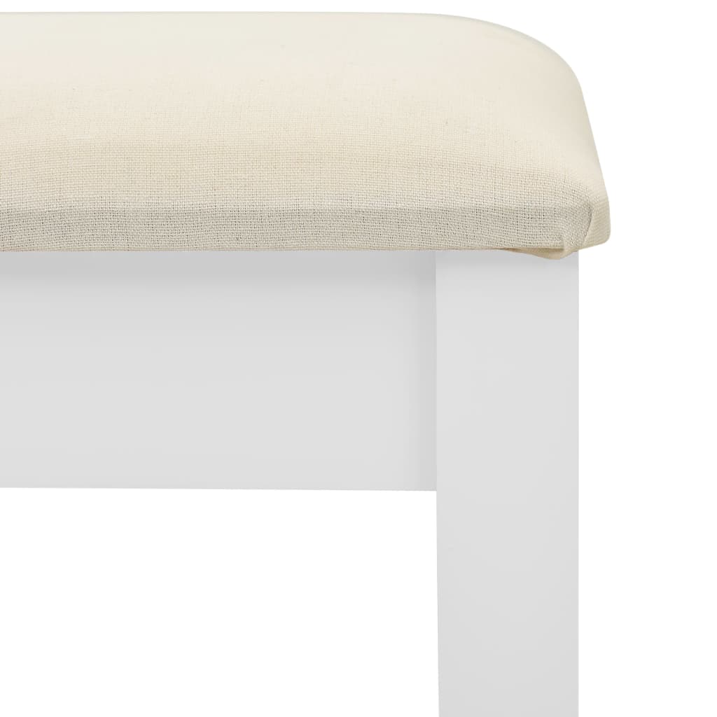 Toaletni stolić sa stolcem bijeli 65x36x128 cm paulovnija i MDF
