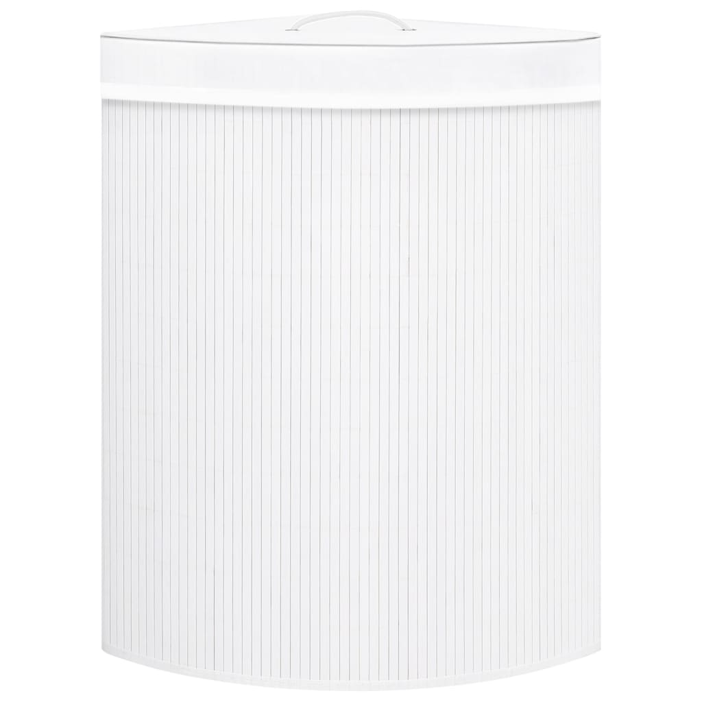 Kutna košara za rublje od bambusa bijela 60 L