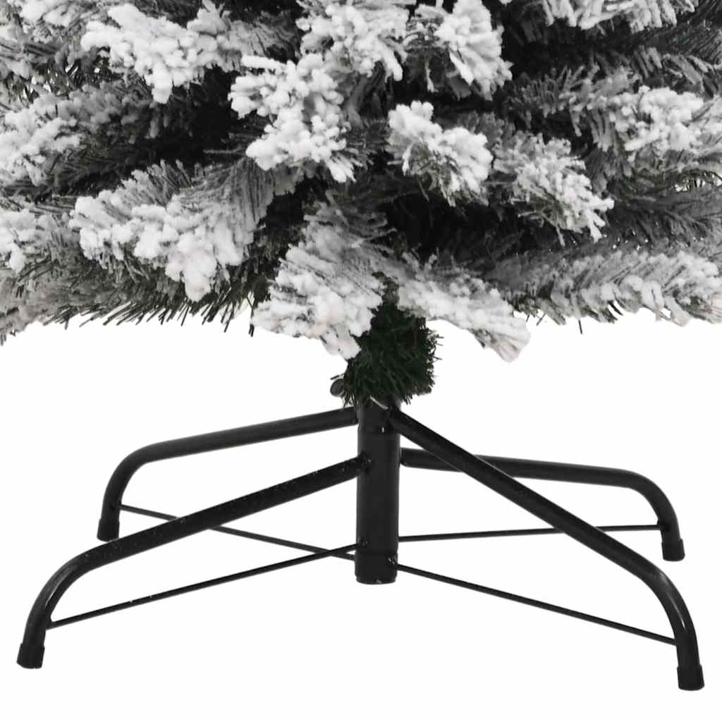 Tanko umjetno božićno drvce sa snijegom zeleno 210 cm PVC