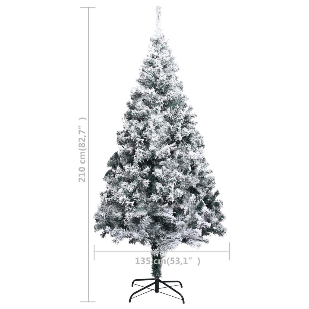 Umjetno božićno drvce sa snijegom zeleno 210 cm PVC