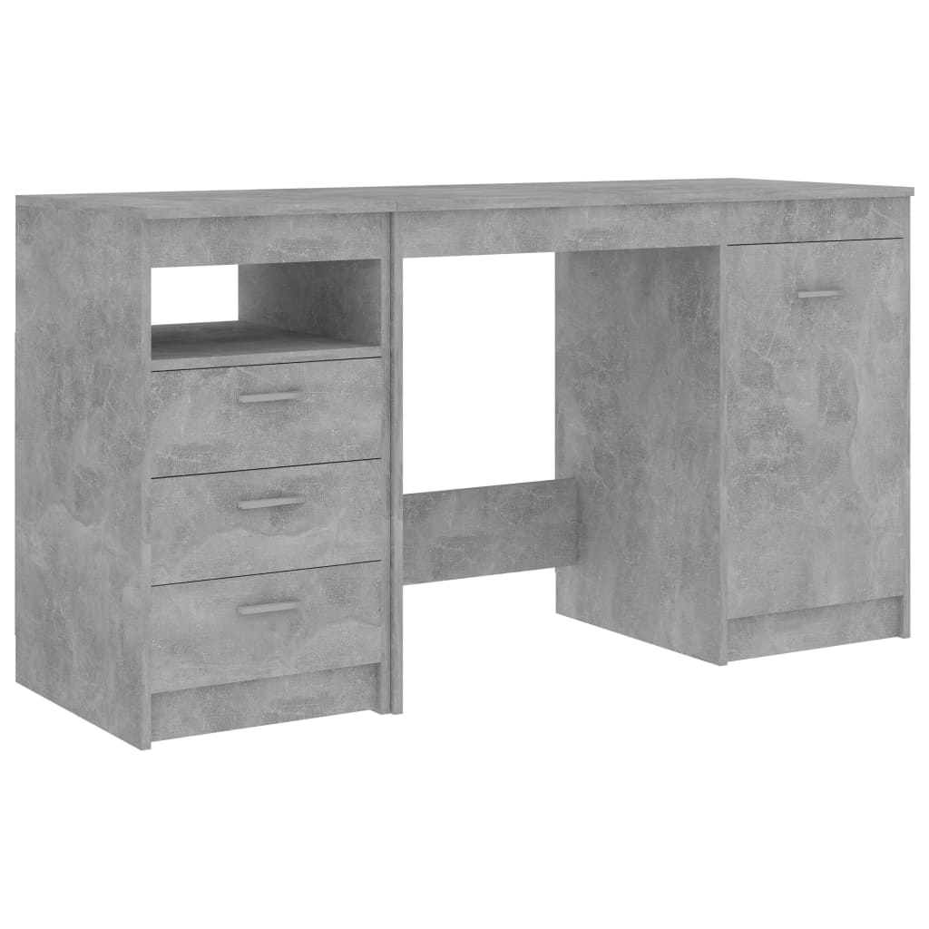 Radni stol siva boja betona 140 x 50 x 76 cm konstruirano drvo