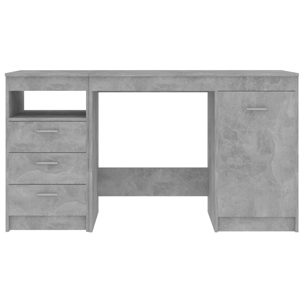 Radni stol siva boja betona 140 x 50 x 76 cm konstruirano drvo