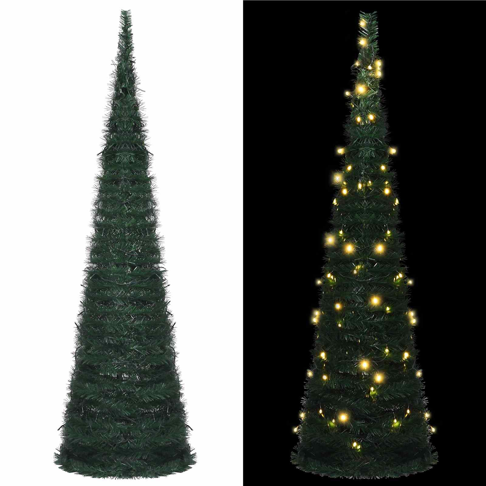 Božićno drvce with LED String Lights Zelena 150 x 150 cm PVC