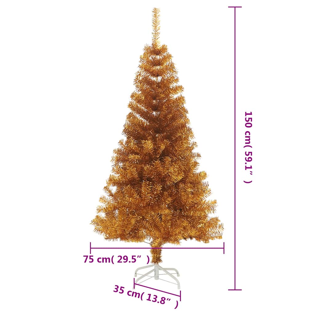 Umjetno božićno drvce sa stalkom zlatno 150 cm PET