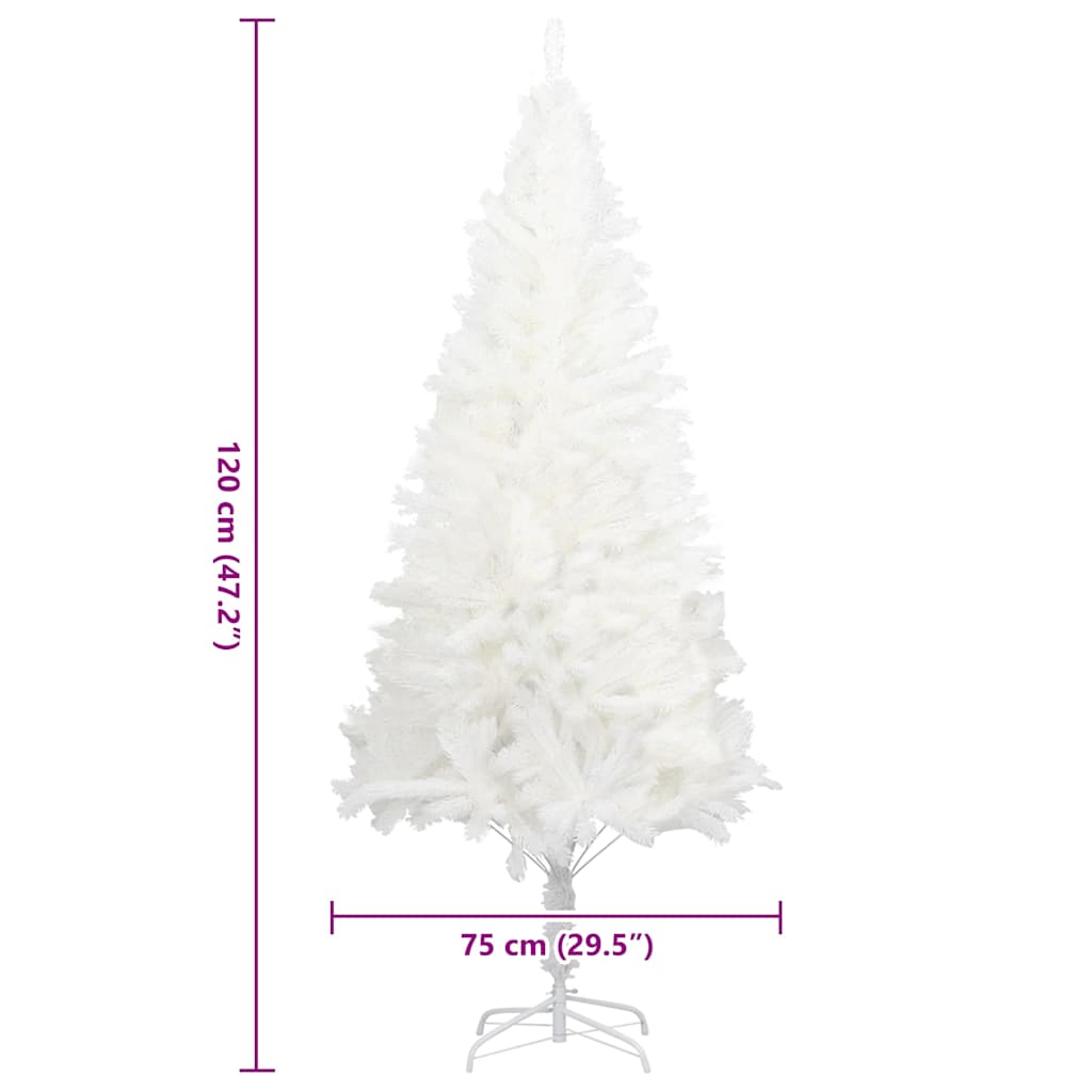 Umjetno božićno drvce s realističnim iglicama bijelo 120 cm