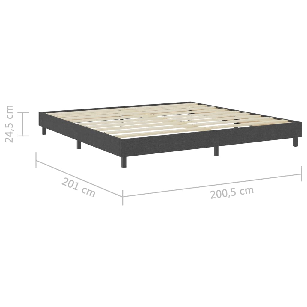 Krevet od tkanine s oprugama tamnosivi 200 x 200 cm