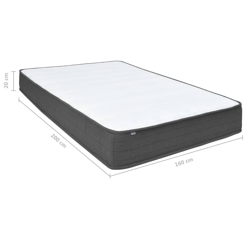Krevet od tkanine s oprugama tamnosivi 160 x 200 cm