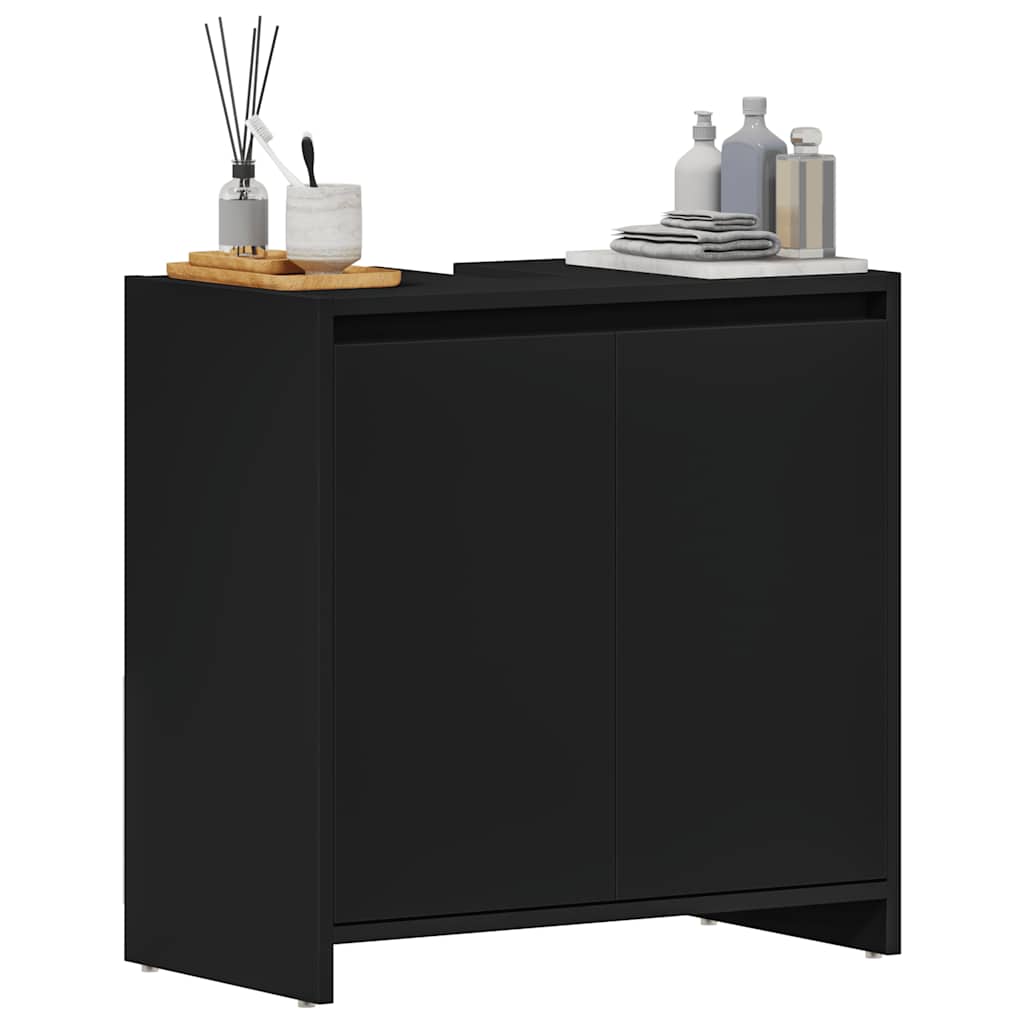 Kupaonski ormarić crni 60 x 33 x 61 cm od konstruiranog drva