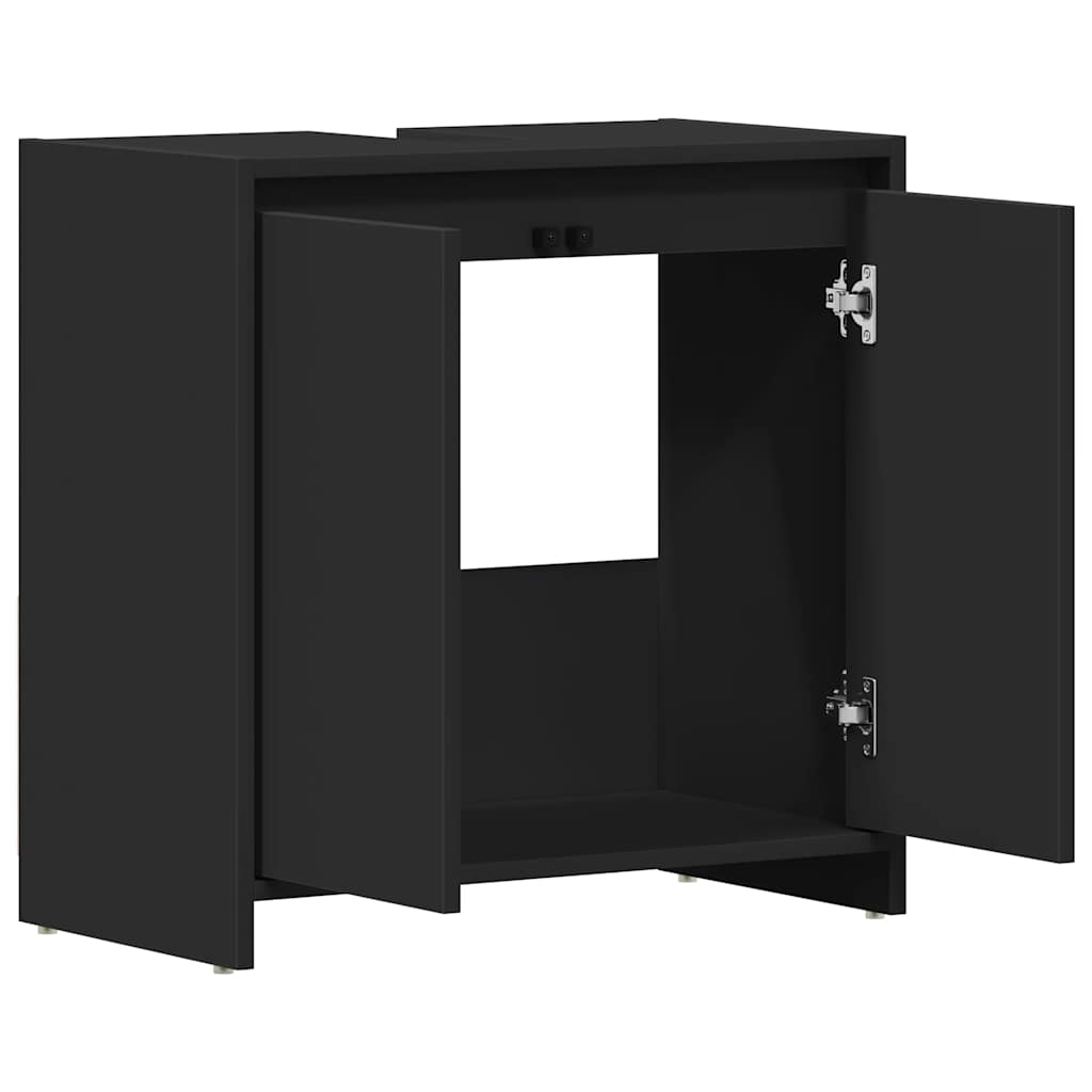 Kupaonski ormarić crni 60 x 33 x 61 cm od konstruiranog drva