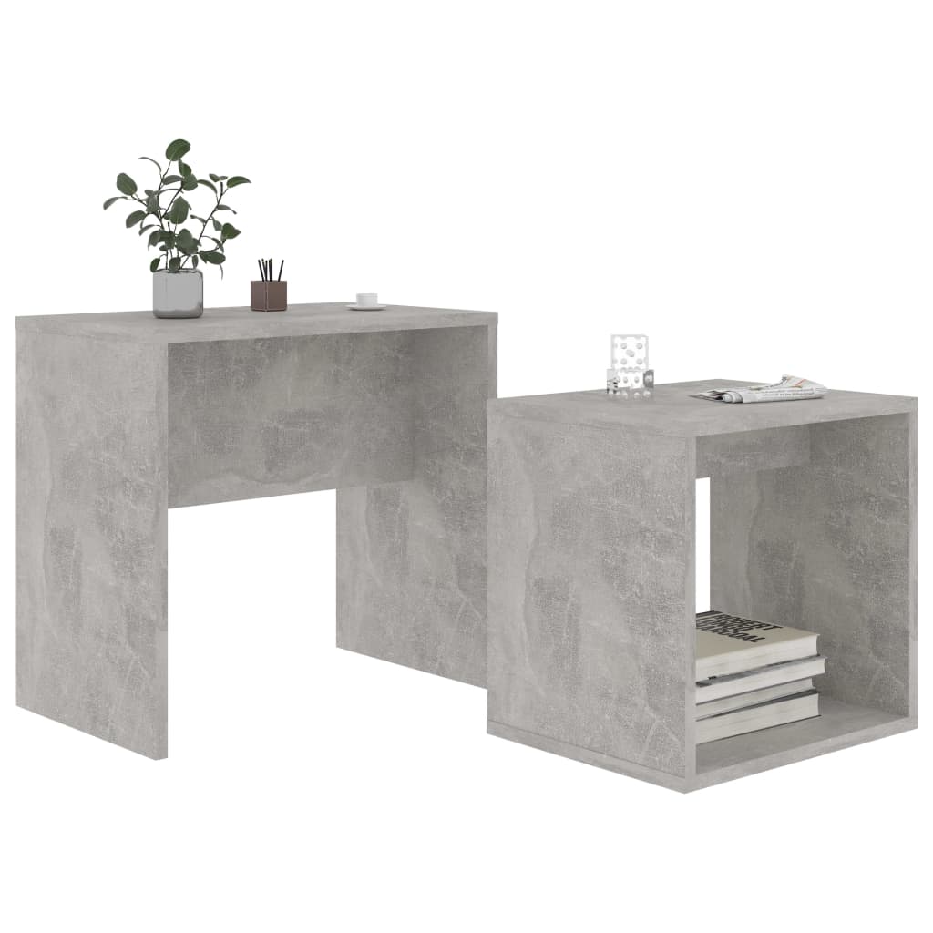 Set stolića za kavu boja betona 48x30x45 cm konstruirano drvo