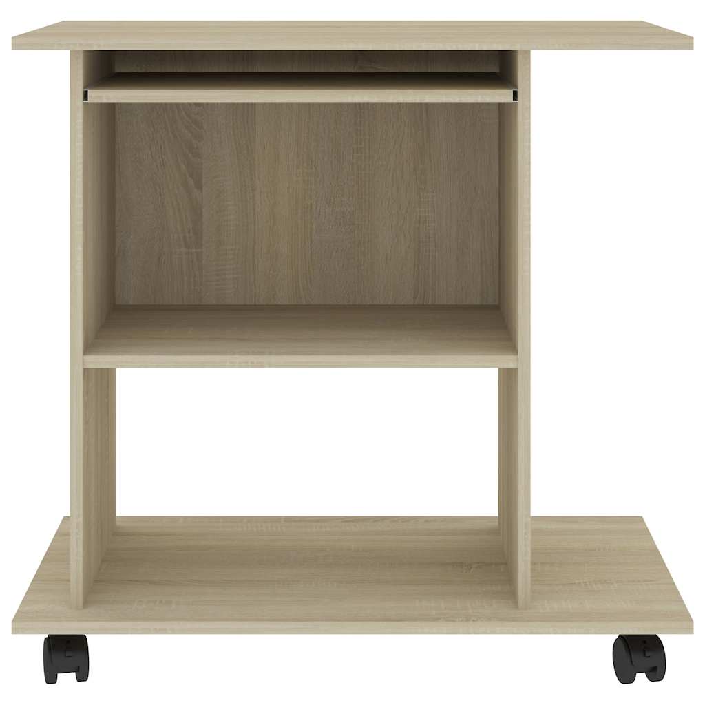 Stol za računalo boja hrasta 80 x 50 x 75 cm konstruirano drvo
