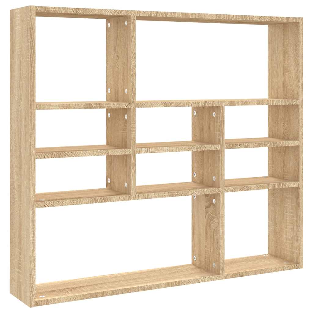 Zidna polica boja hrasta 90 x 16 x 78 cm konstruirano drvo