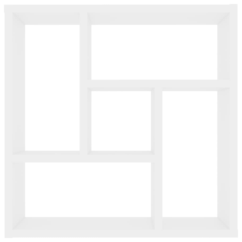 Zidna polica bijela 45,1 x 16 x 45,1 cm konstruirano drvo