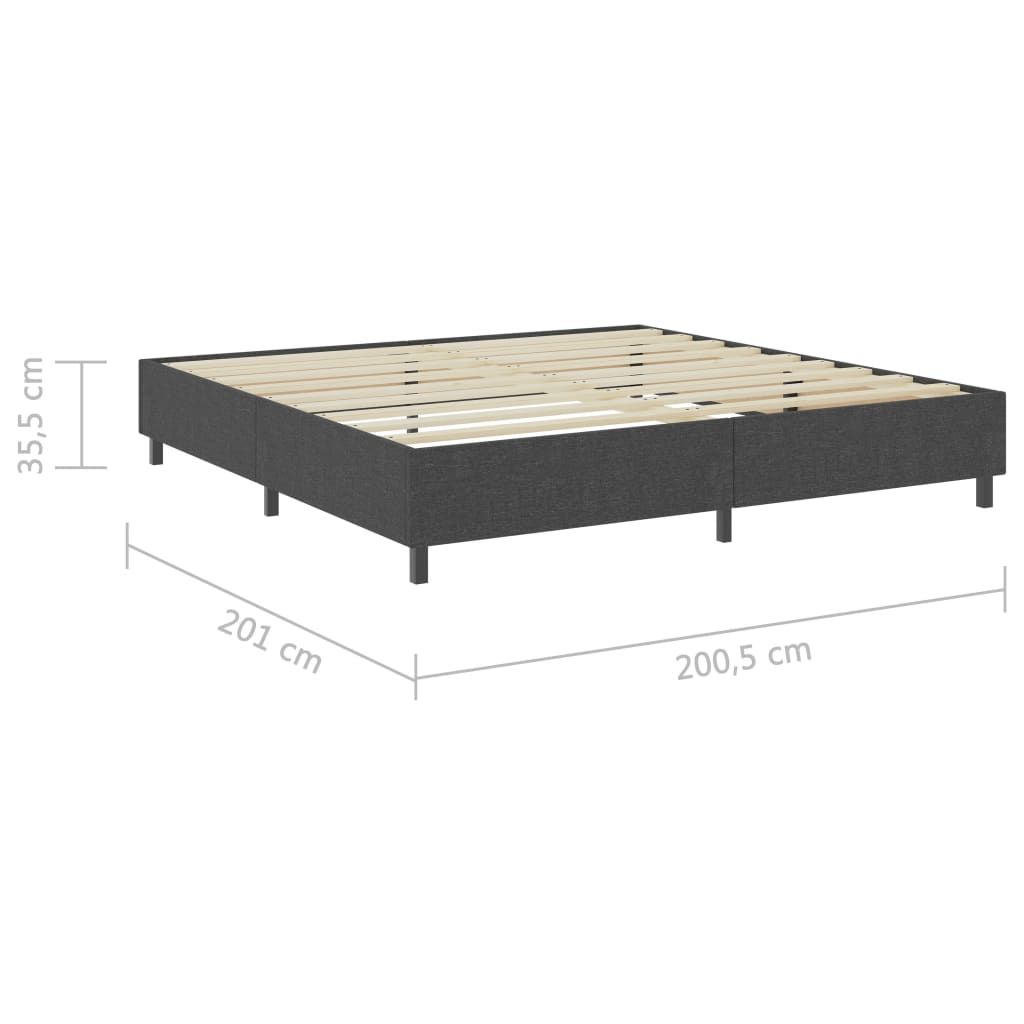 Krevet od tkanine s oprugama tamnosivi 200 x 200 cm