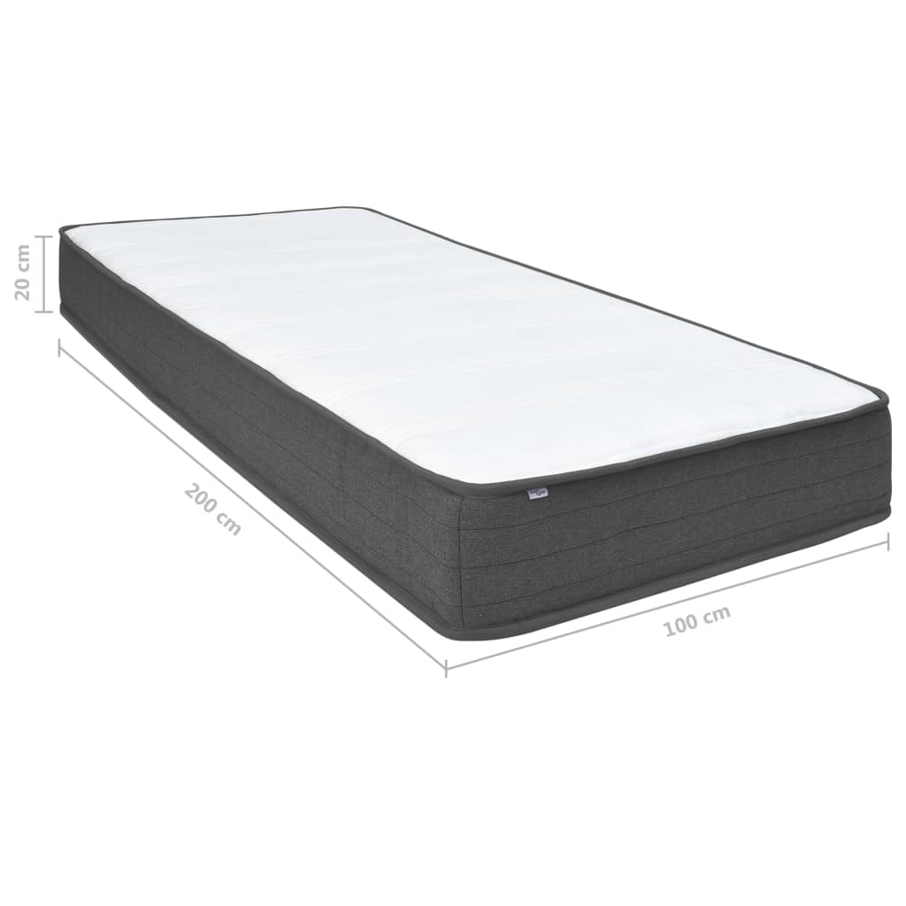 Krevet od tkanine s oprugama tamnosivi 200 x 200 cm