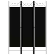 Sobna pregrada s 3 panela crna 120 x 180 cm