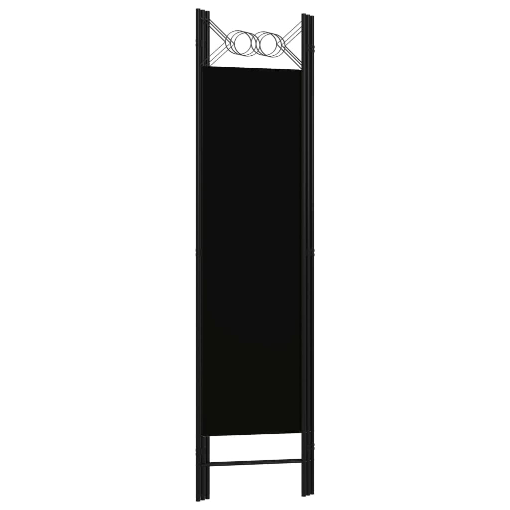 Sobna pregrada s 3 panela crna 120 x 180 cm
