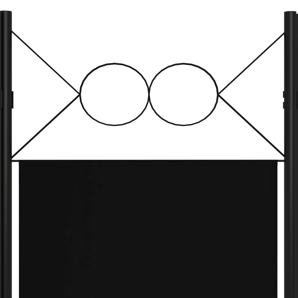 Sobna pregrada s 3 panela crna 120 x 180 cm