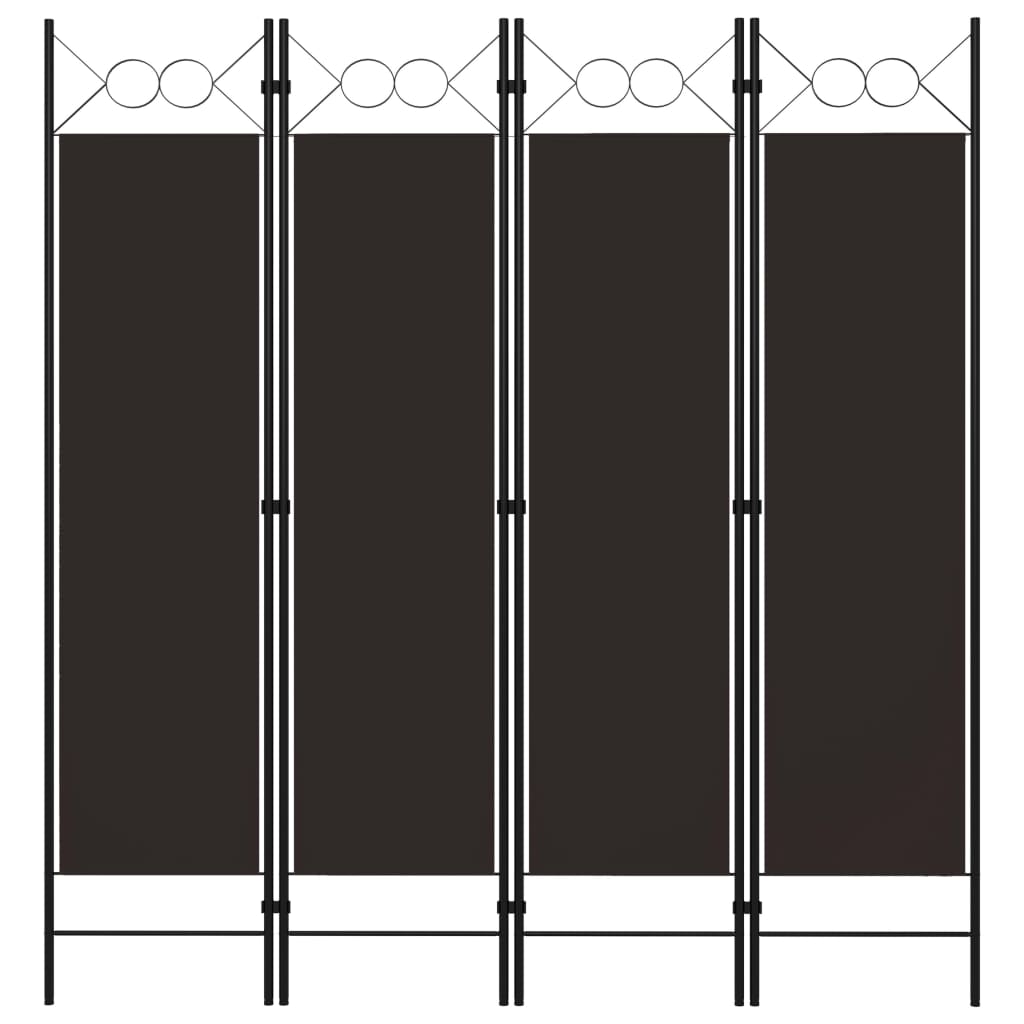 Sobna pregrada s 4 panela smeđa 160 x 180 cm