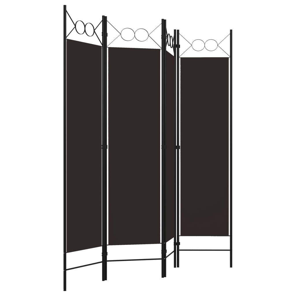 Sobna pregrada s 4 panela smeđa 160 x 180 cm