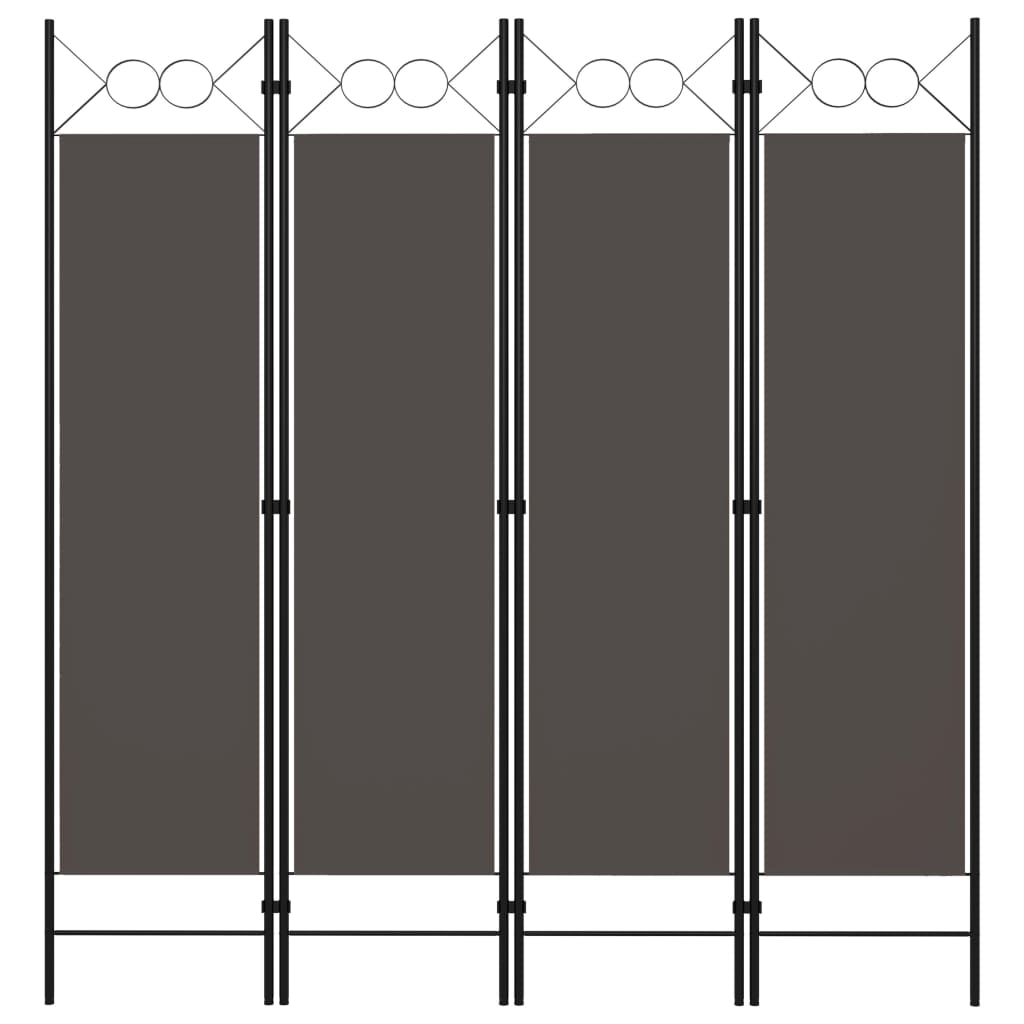 Sobna pregrada s 4 panela antracit 160 x 180 cm