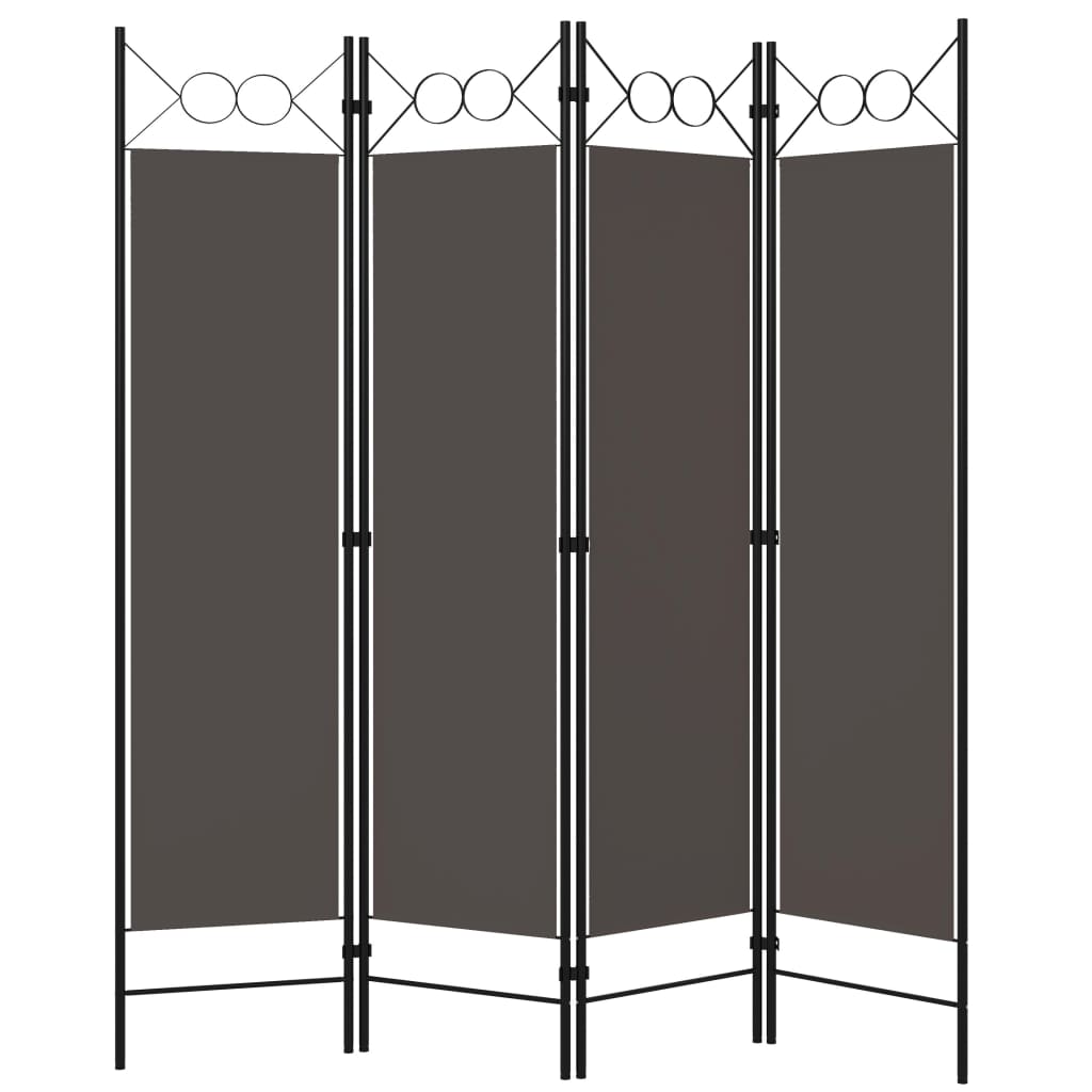 Sobna pregrada s 4 panela antracit 160 x 180 cm