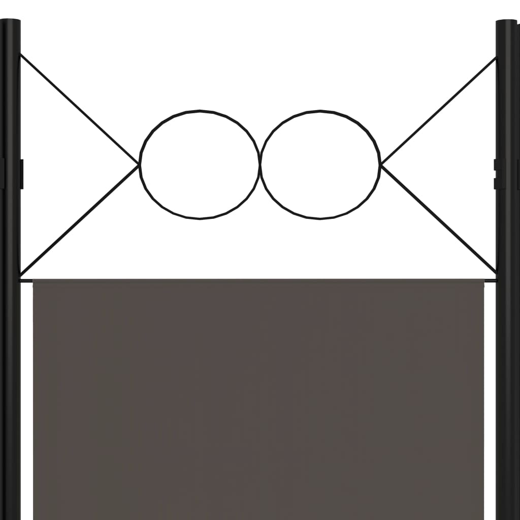 Sobna pregrada s 4 panela antracit 160 x 180 cm