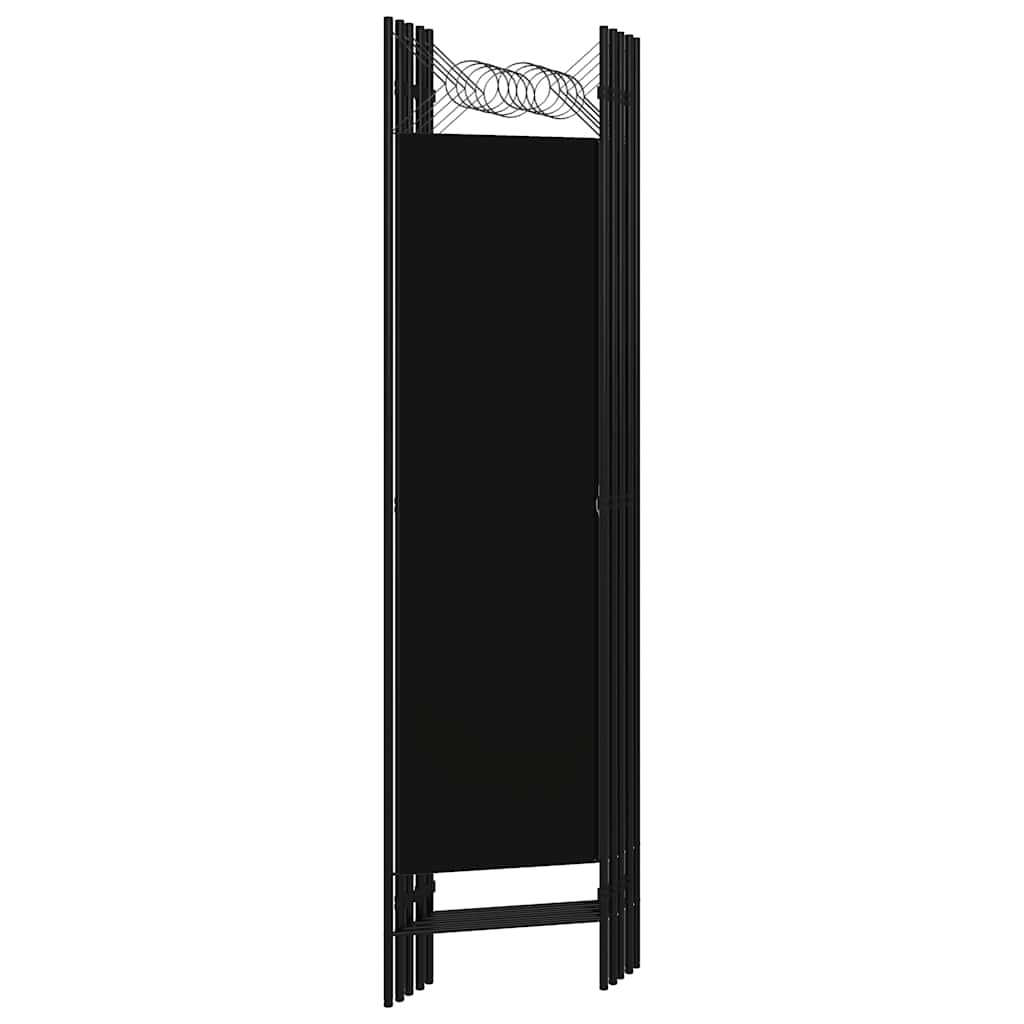 Sobna pregrada s 5 panela crna 200 x 180 cm