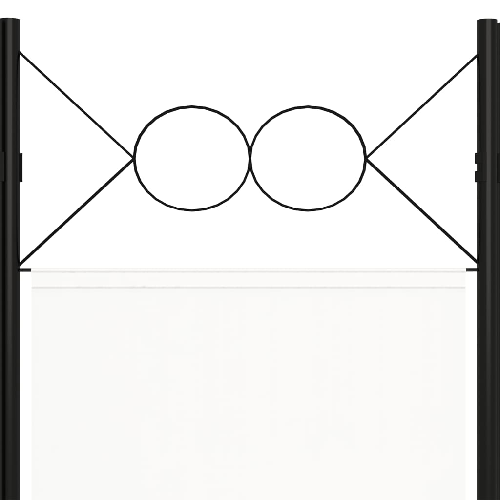 Sobna pregrada sa 6 panela bijela 240 x 180 cm