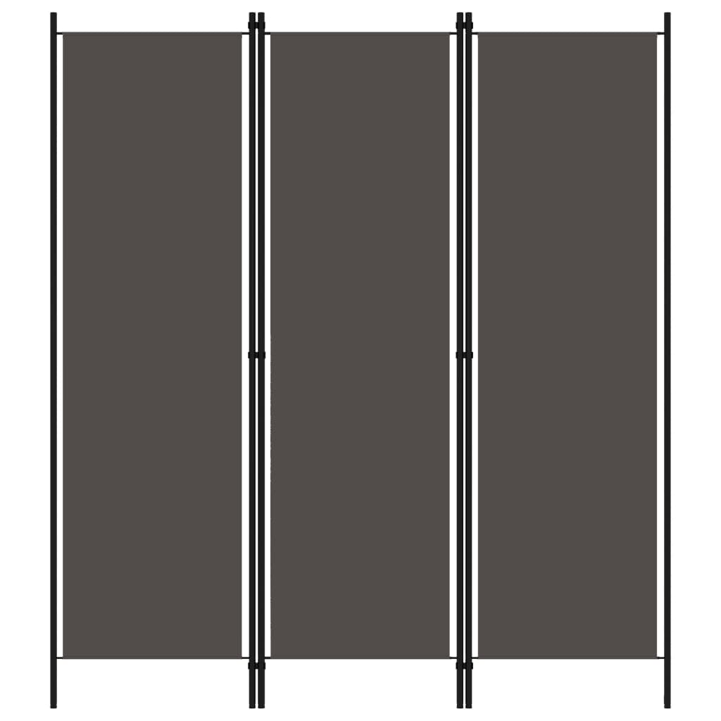 Sobna pregrada s 3 panela antracit 150 x 180 cm