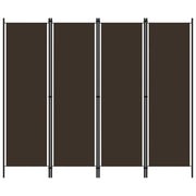 Sobna pregrada s 4 panela smeđa 200 x 180 cm