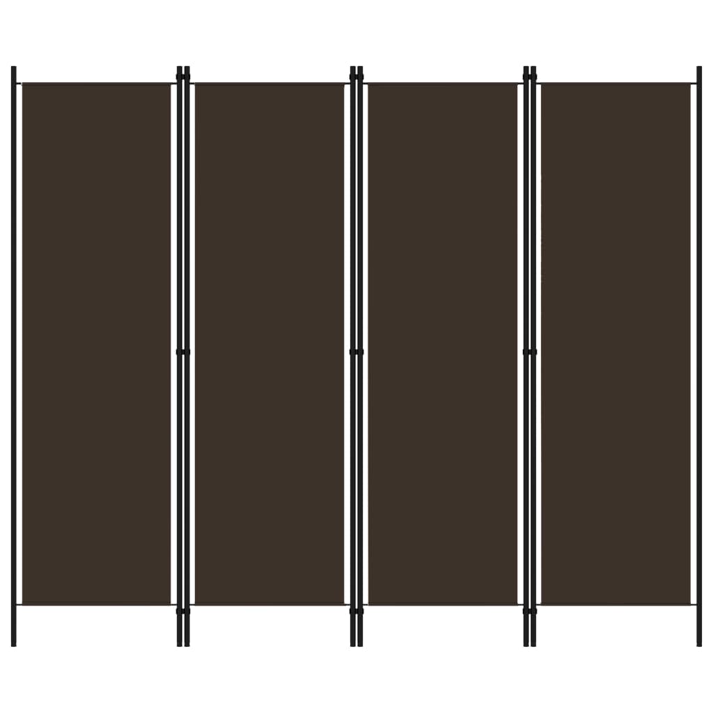 Sobna pregrada s 4 panela smeđa 200 x 180 cm