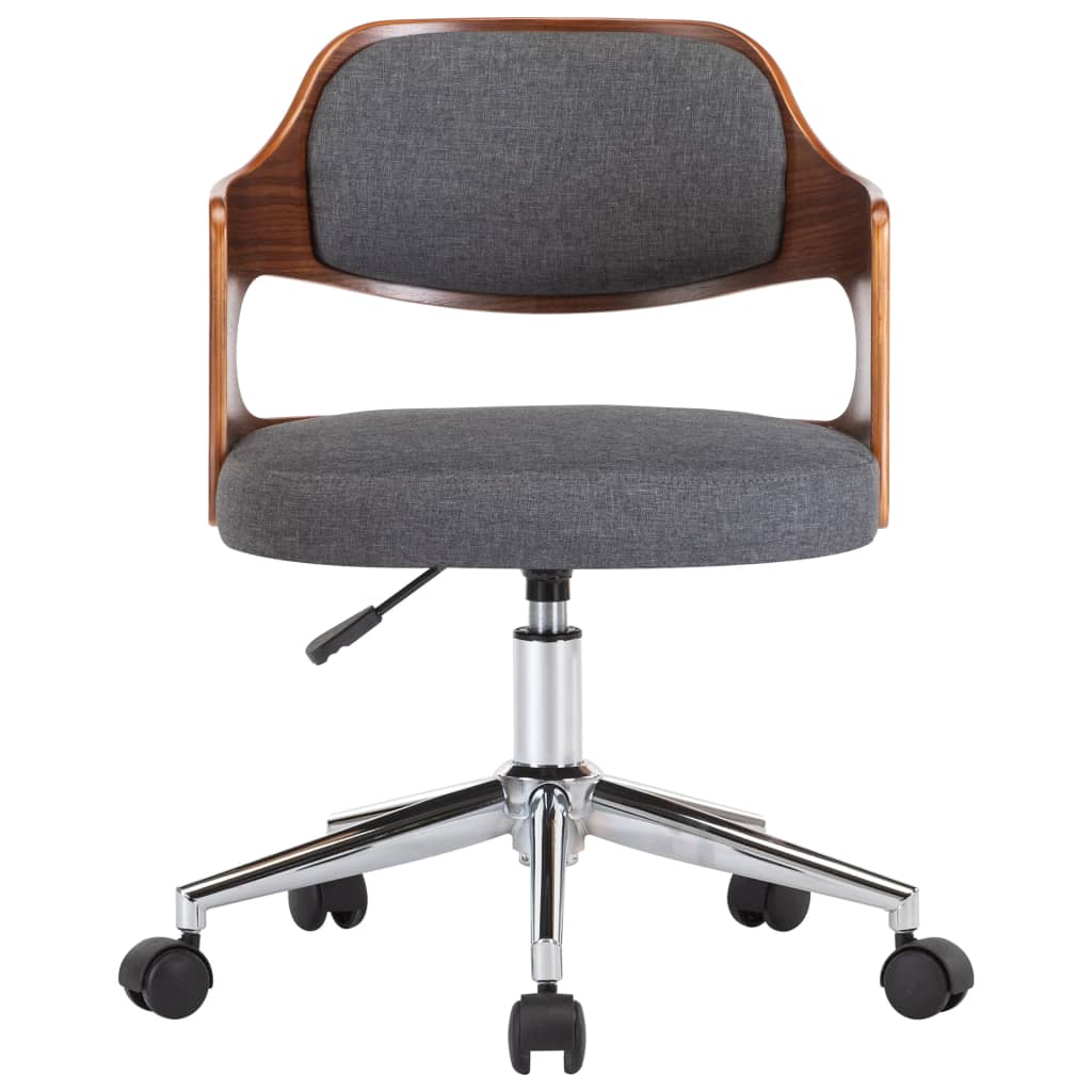 Okretne blagovaonske stolice 2 kom sive savijeno drvo i tkanina