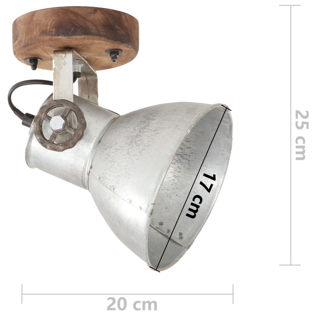 Industrijske zidne/stropne svjetiljke 2kom srebrne 20x25 cm E27
