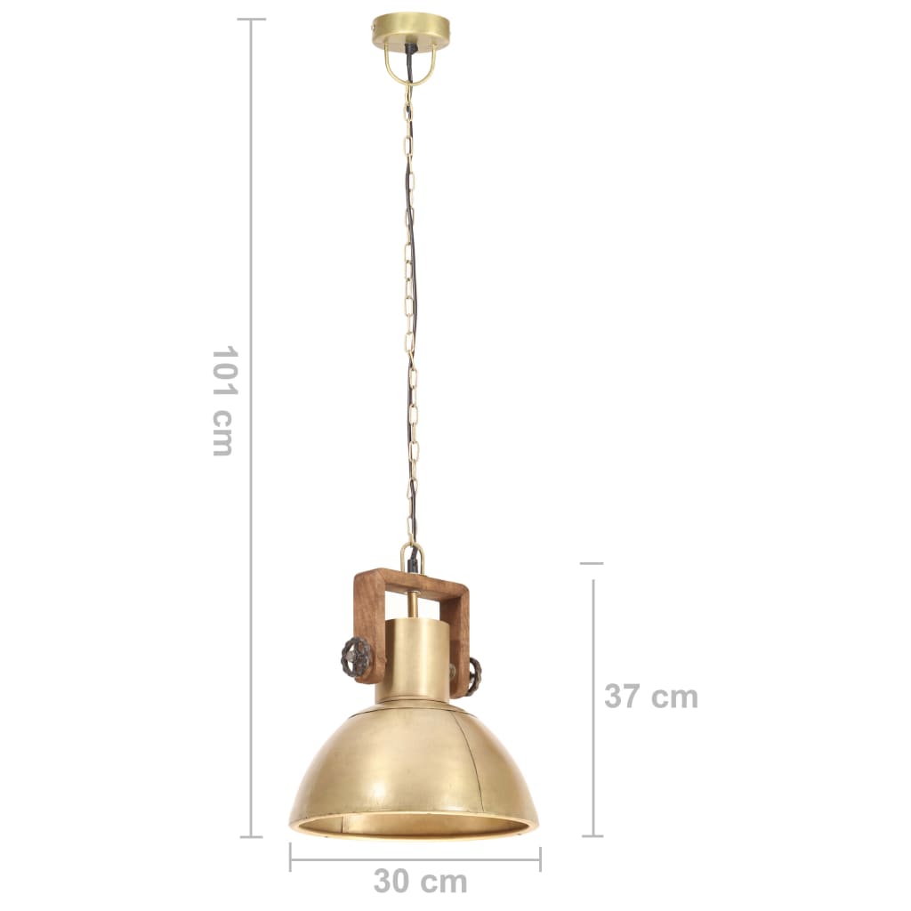 Industrijska viseća svjetiljka 25 W mjedena okrugla 30 cm E27