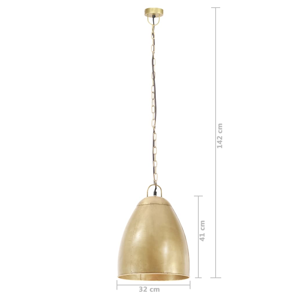 Industrijska viseća svjetiljka 25 W mjedena okrugla 32 cm E27