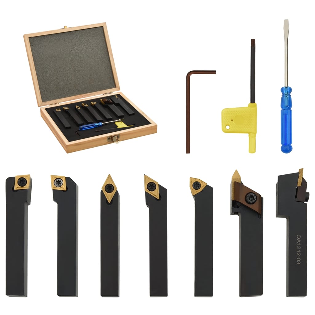 12-dijelni set izmjenjivih alata za tokarenje 12 x 12 mm 80 mm