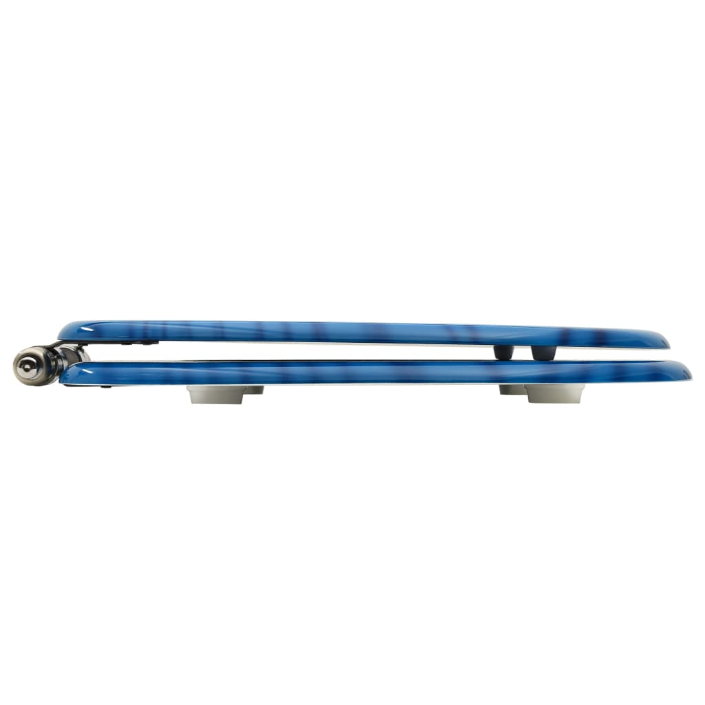 Toaletna daska s mekim zatvaranjem MDF plava s uzorkom kapljica
