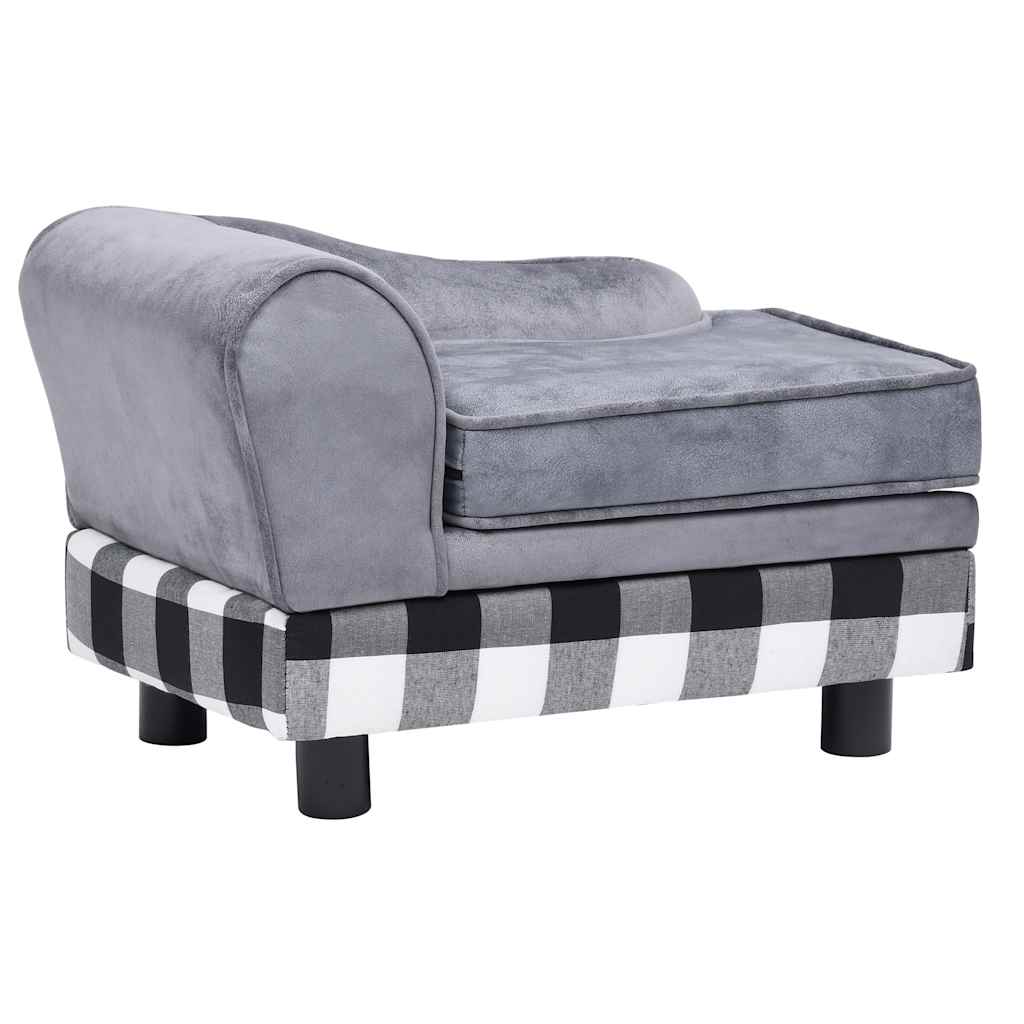 Sofa za pse siva 57 x 34 x 36 cm plišana