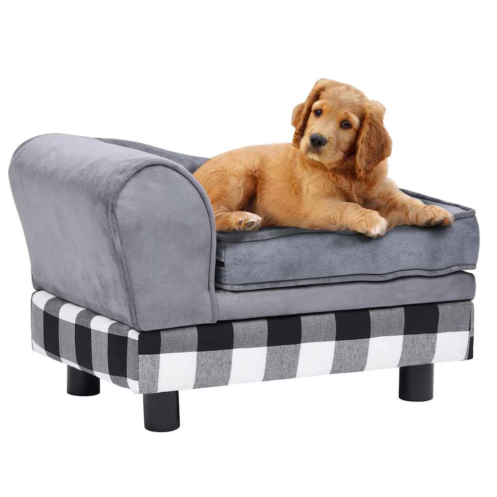 Sofa za pse siva 57 x 34 x 36 cm plišana