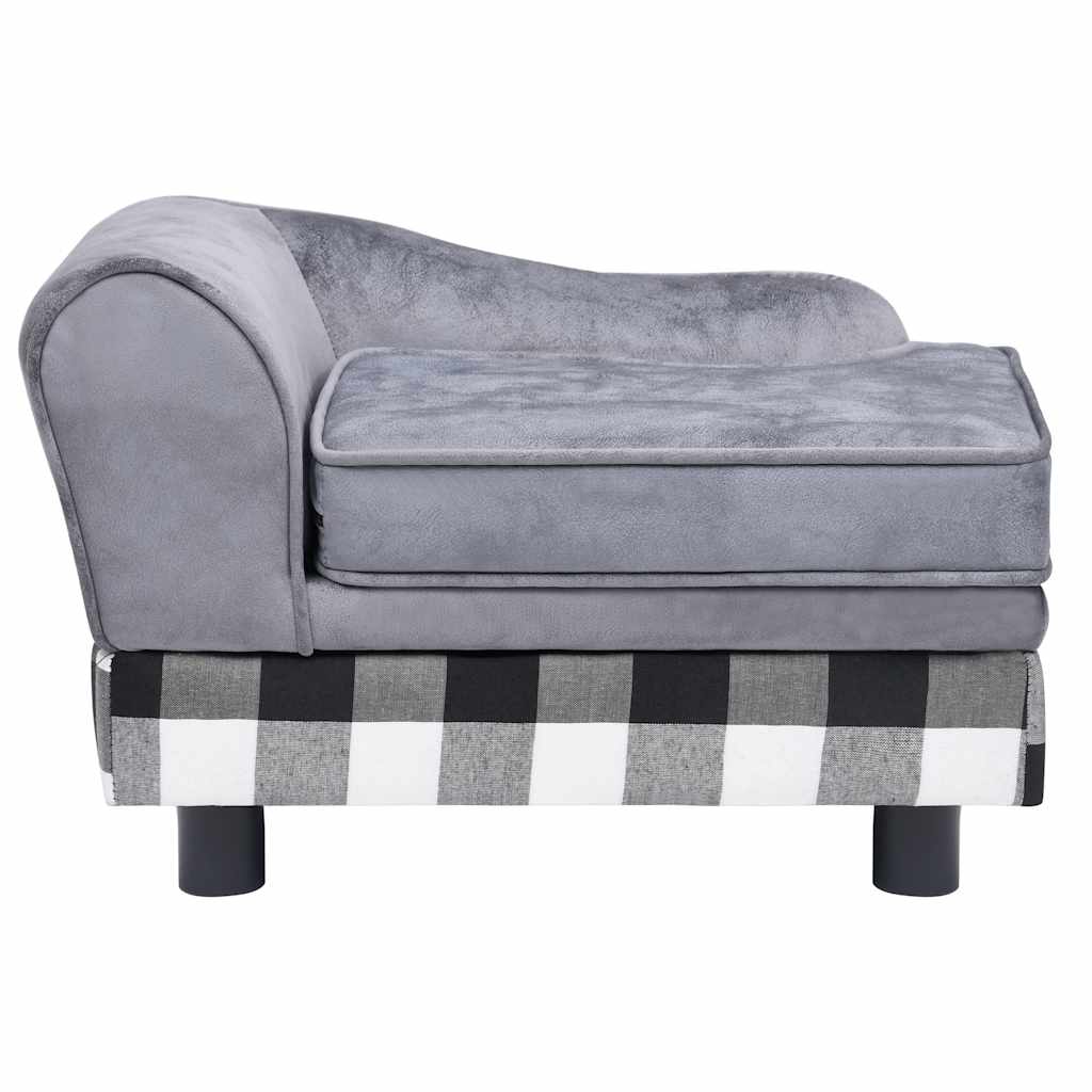 Sofa za pse siva 57 x 34 x 36 cm plišana