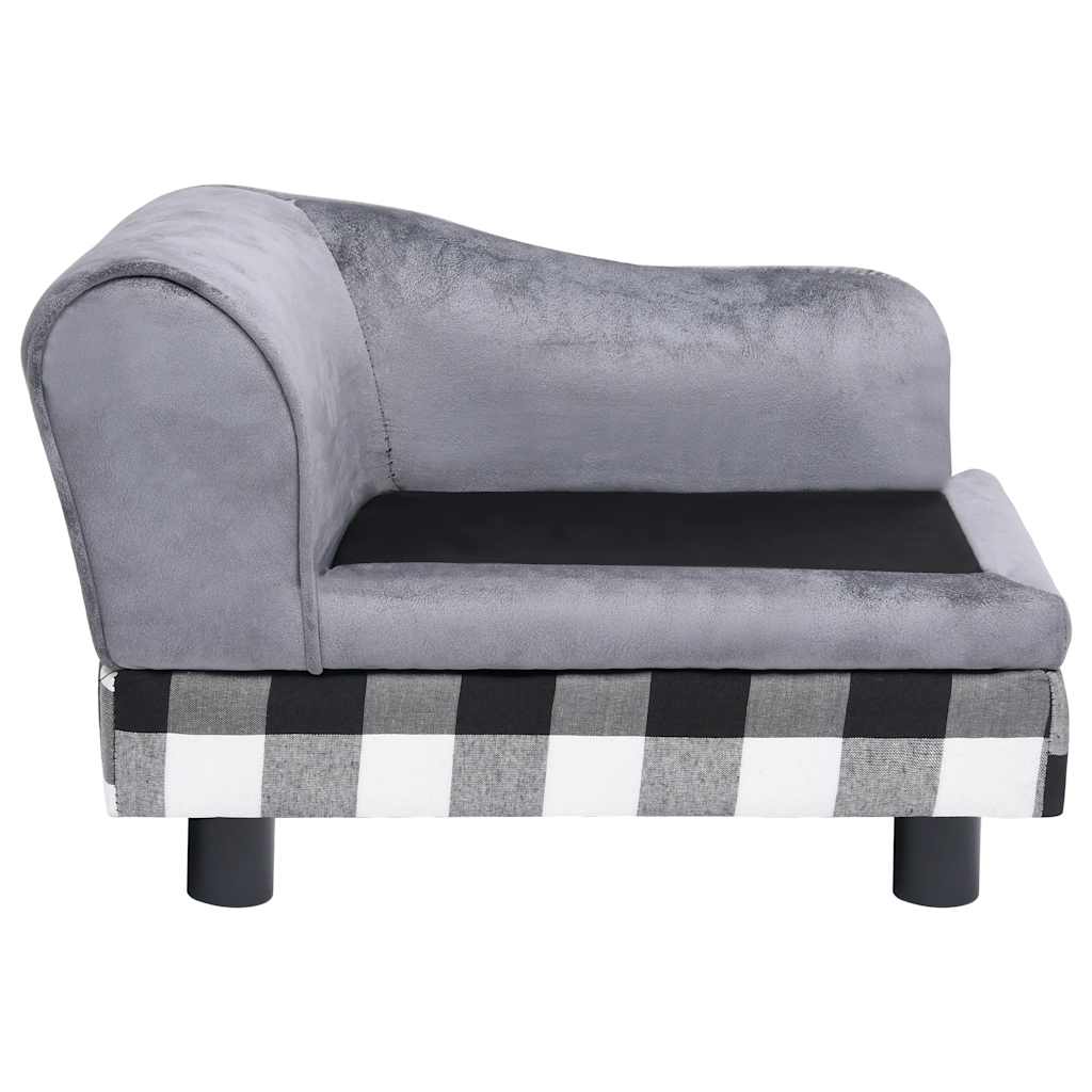 Sofa za pse siva 57 x 34 x 36 cm plišana