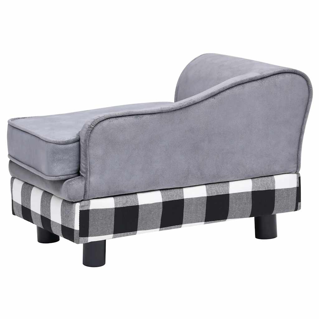 Sofa za pse siva 57 x 34 x 36 cm plišana