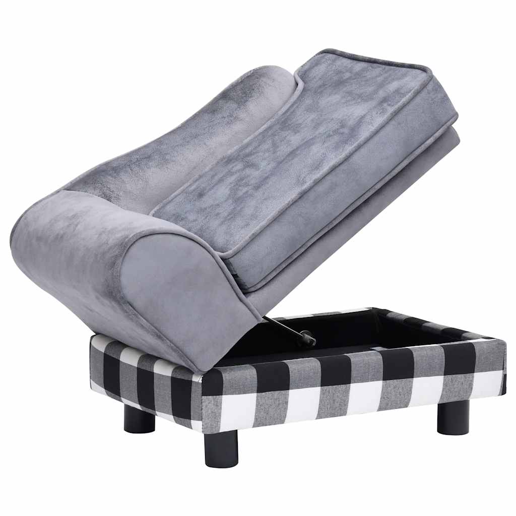 Sofa za pse siva 57 x 34 x 36 cm plišana