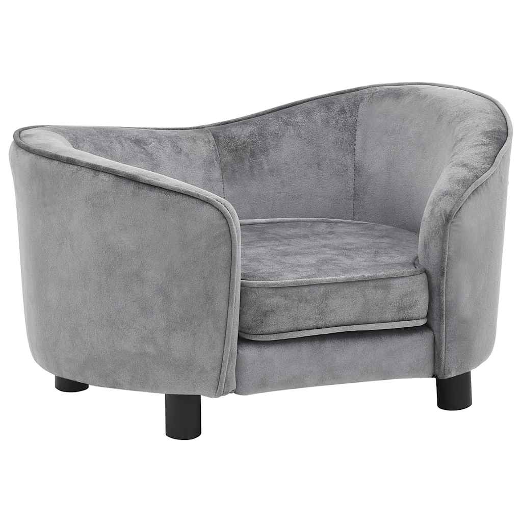 Sofa za pse siva 69 x 49 x 40 cm plišana